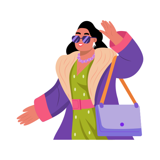 Hispanic Model, Fashion, Elegant, Glamour, Lady illustration