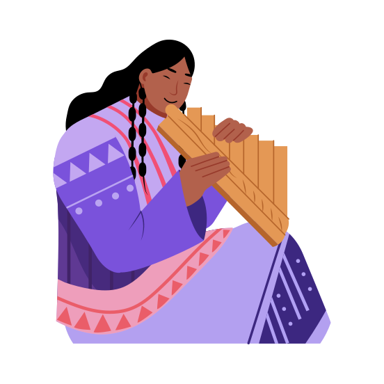 Indigenous Musician, Instrumentalist, Classical, Traditional, Cultural, illustration