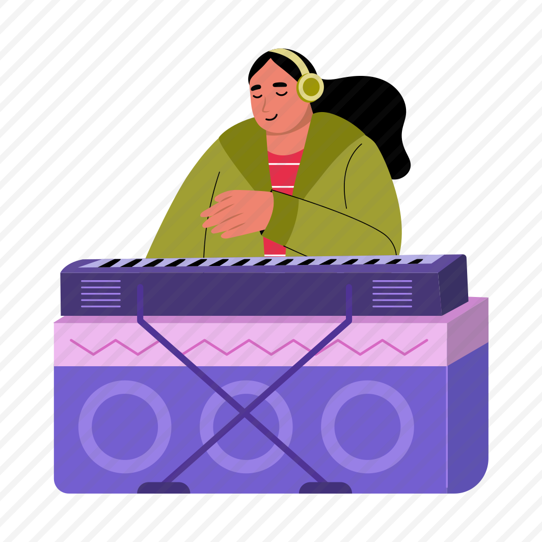 Musician, Dj, Jockey Mixer, Turntable, Character preview