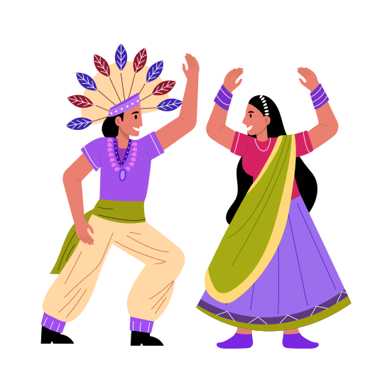Native Dance, Traditional, Cultural, Folklore, Performing illustration