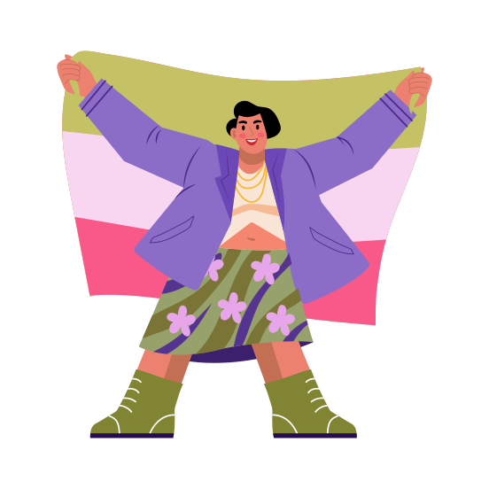 Pride Guy, Queer, Rights, Equality, Protesting illustration
