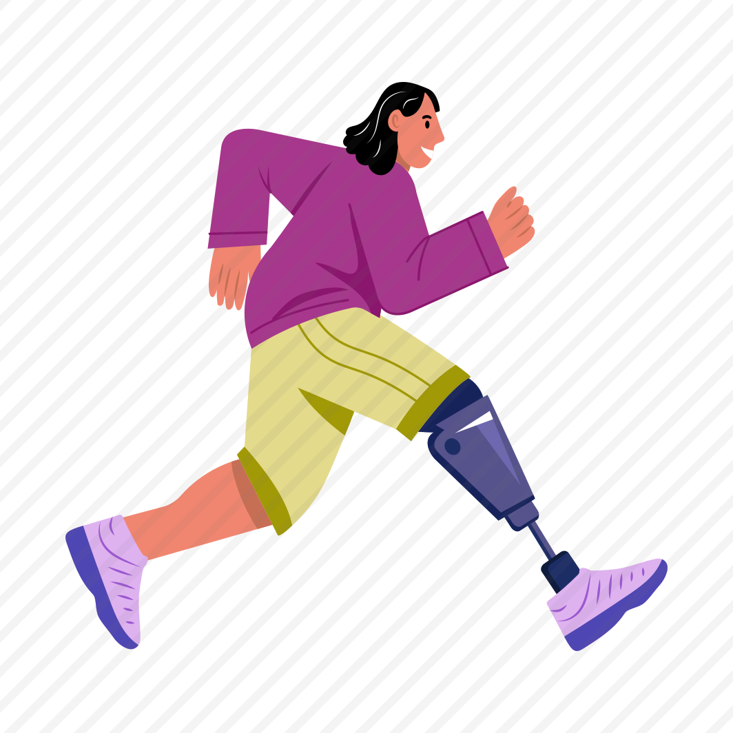 Prosthetic Leg, Orthotic, Running, Happy, Character, preview