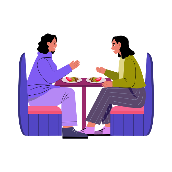 Shared Meal, Food, Eating, Friends, Togetherness illustration