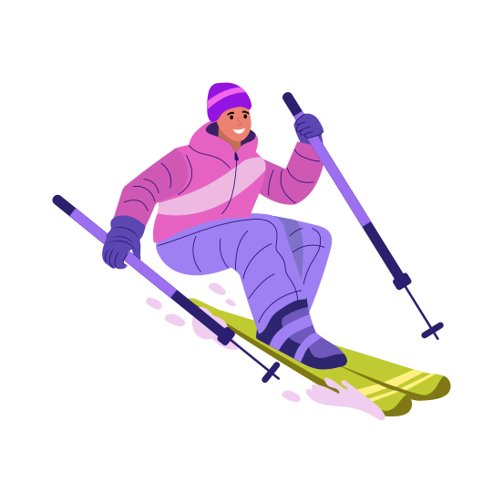 Skier, Sport, Game, Enjoying, Ice Skating illustration