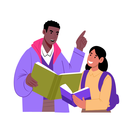 Teaching, Learning, Study, Friends, Companion illustration