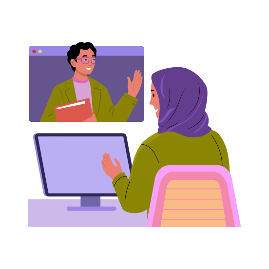 Virtual Meeting, Discussion, Talk, Chat, Conversation illustration