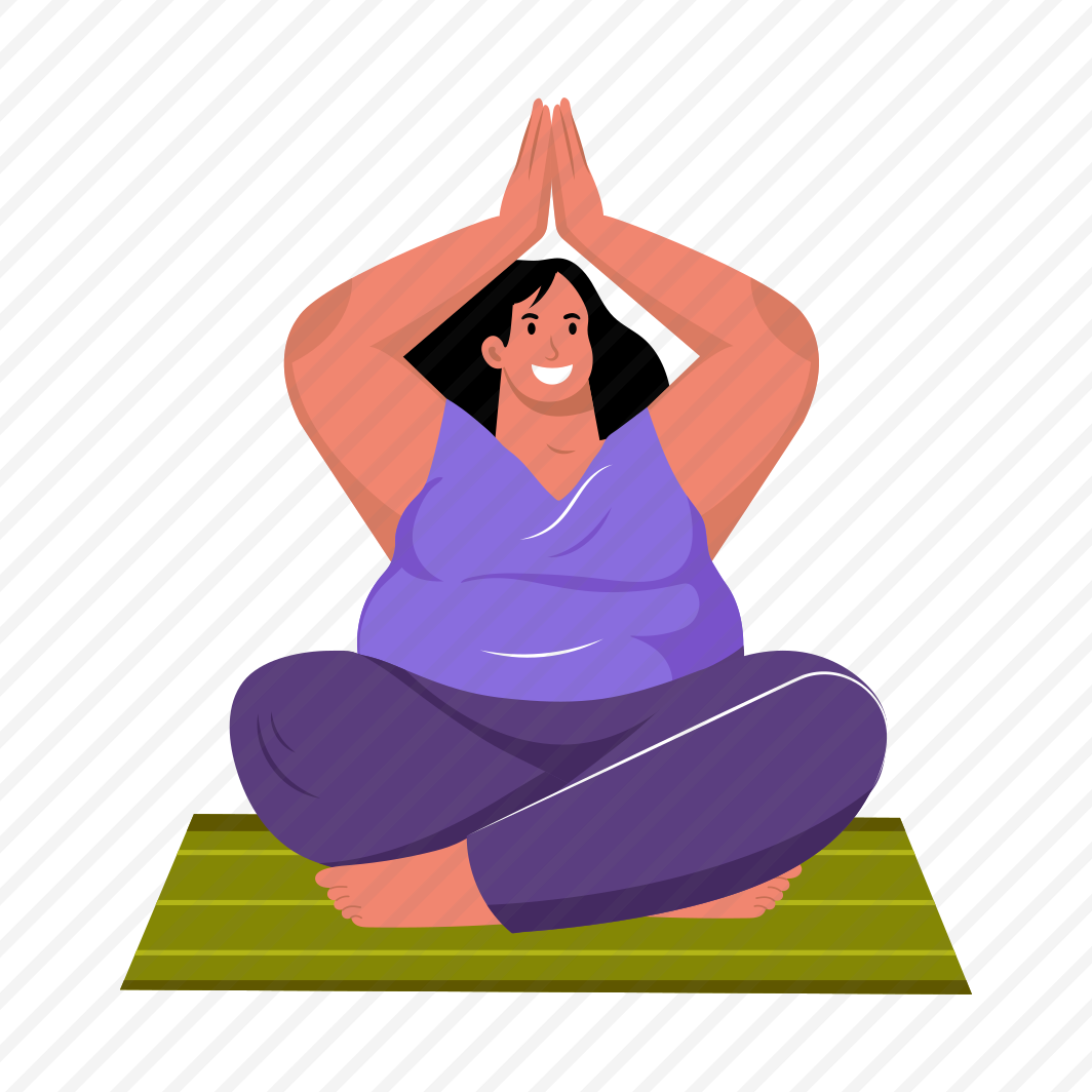 Yoga, Exercising, Fitness, Posing, Fat Woman preview