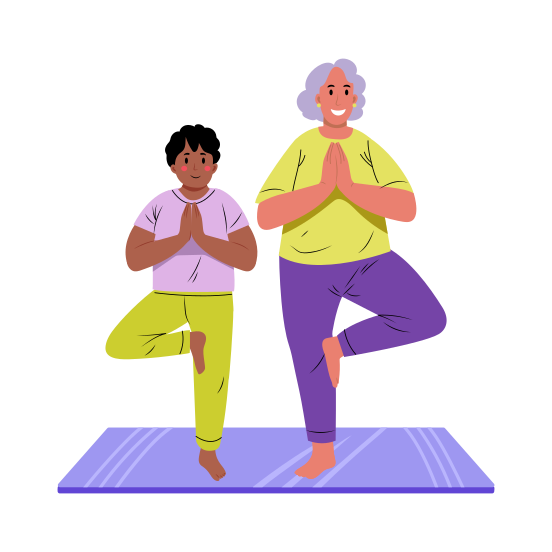 Yoga Practice, Exercising, Posing, Leg Stand, Fitness illustration