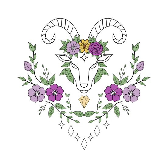 Capricorn Goat, Animal, Head, Zodiac, Nature illustration