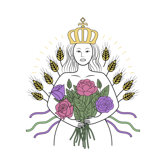 Crowned Woman, Empress, Queen, Lady, Woman illustration