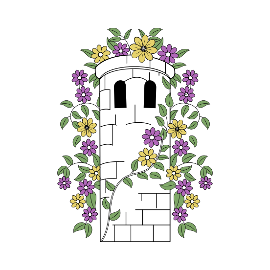 Crumbling Tower, Building, Architecture, Blooming, Exterior illustration
