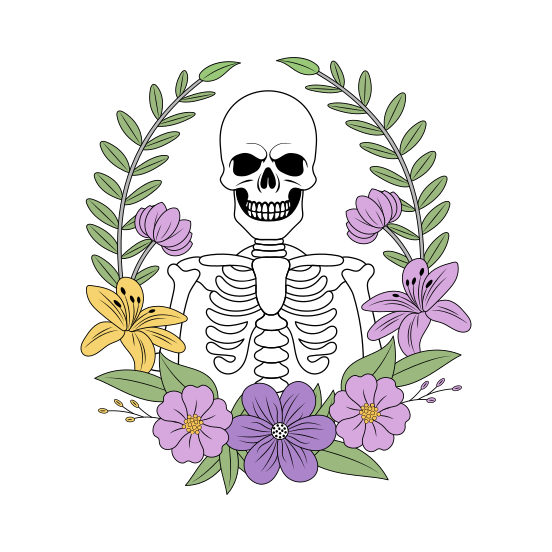 Death Skeleton, Dead, Rip, Skull, Cranium illustration