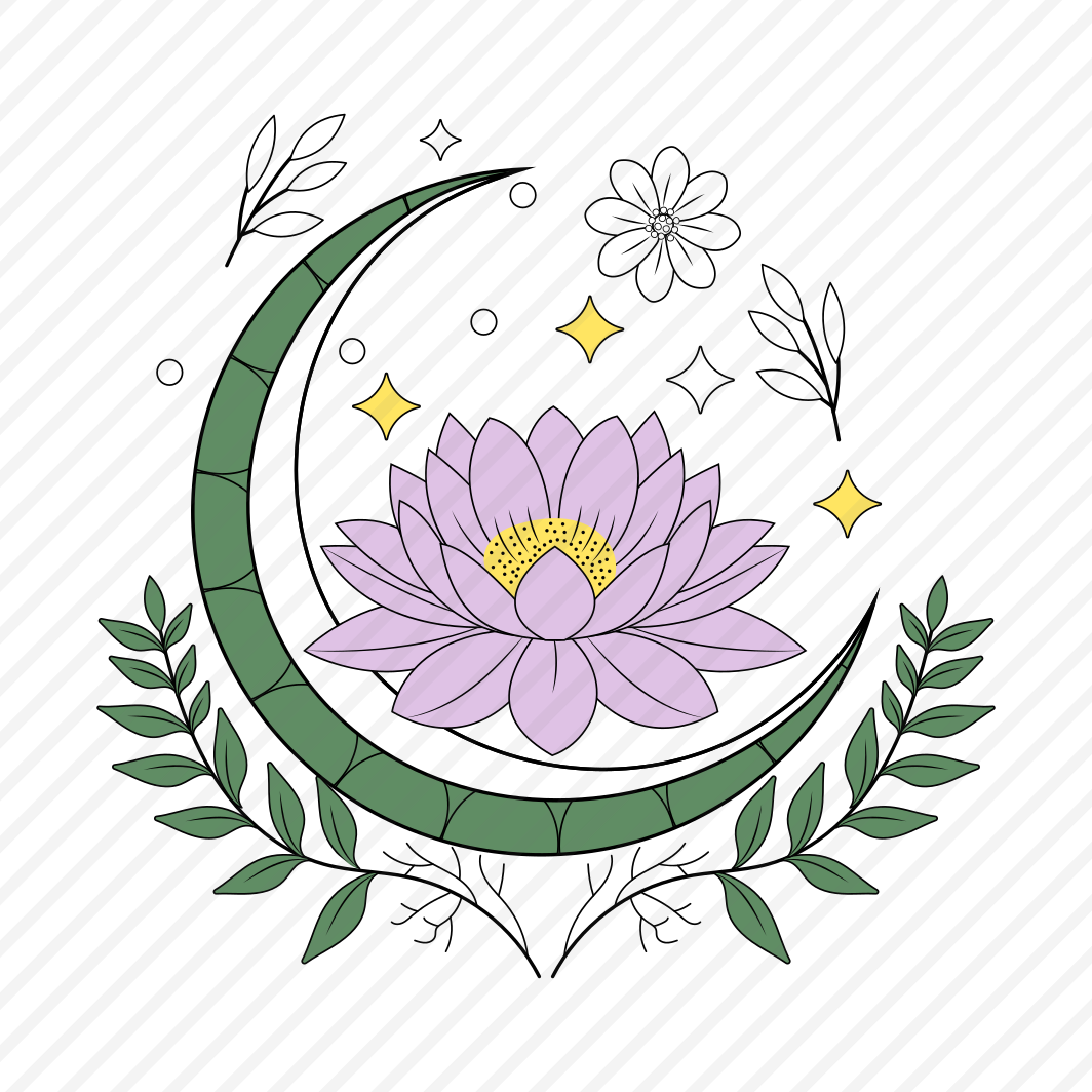 Floral Crescent, Lunar, Moon, Flower, Blooming preview