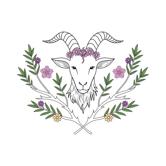 Goat, Animal, Head, Nature, Creature illustration