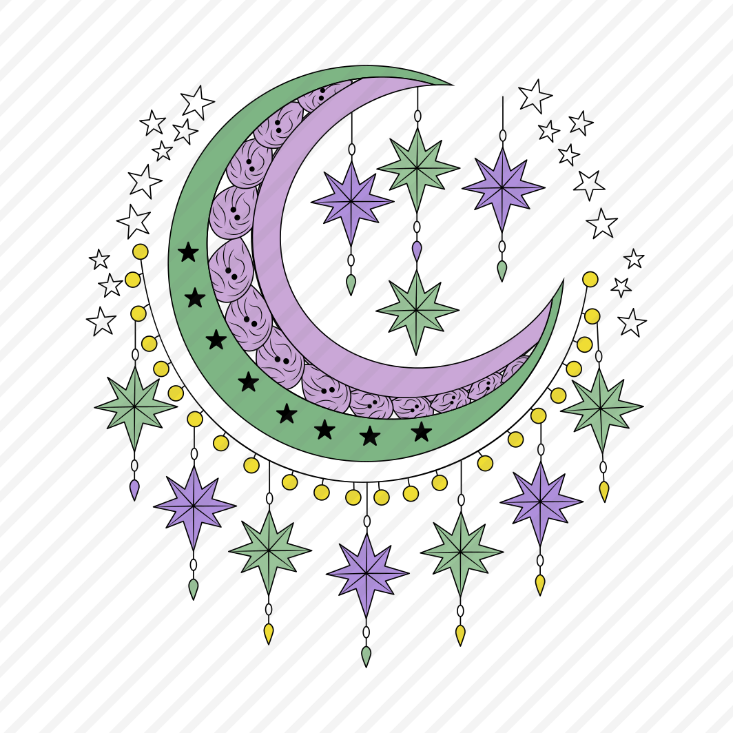 Ornamental Moon, Crescent, Lunar, Nature, Celestial preview