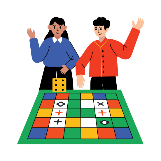 Board Game, Playing, Students, Learning, Mathematics illustration