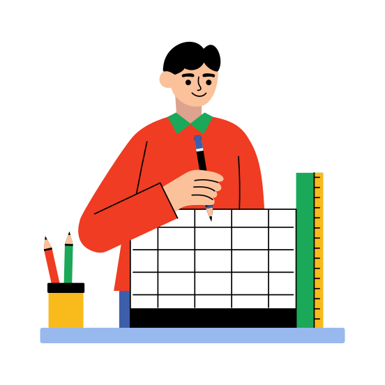 Graph Paper, Homework, Student, Mathematics, Learning illustration