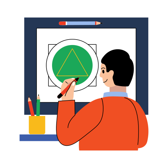 Inscribed Triangle, Geometry, Drawing, Shape, Student illustration