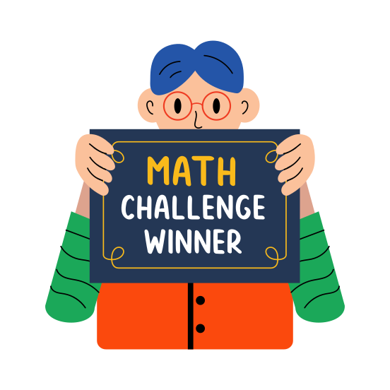 Math Certificate, Math Challenge, Winner, Credential, Student illustration