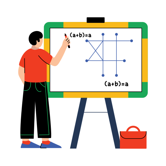 Math Class, Teaching, Tutoring, Lecture, Lesson illustration