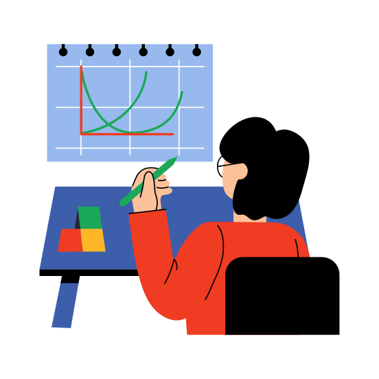 Math Drawing, Graph, Chart, Lesson, Homework illustration