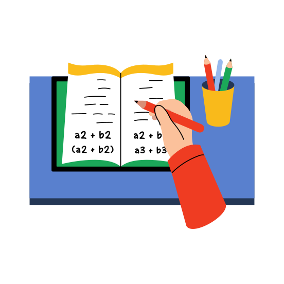 Math Homework, Notebook, Notes, Writing, Study illustration