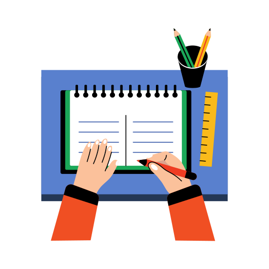 Math Notebook, Notes, Homework, Writing, Study illustration