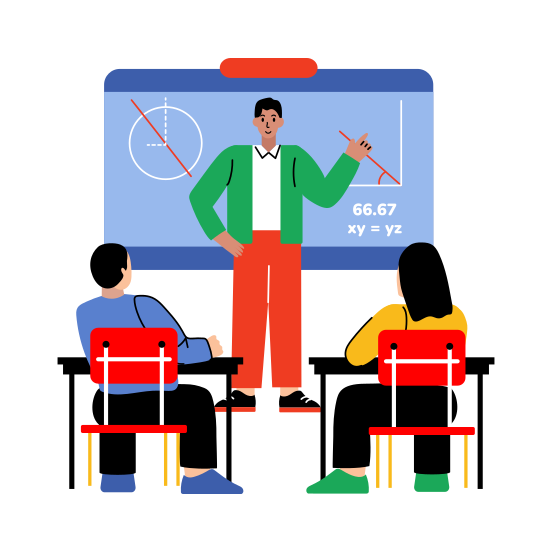 Math Professor, Tutoring, Lecture, Class, Teaching illustration