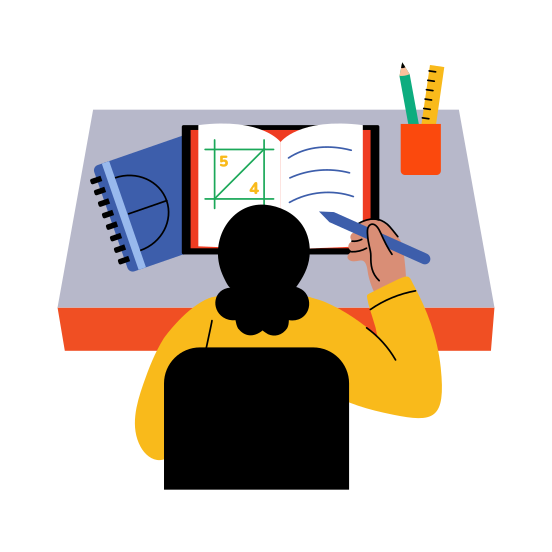 Math Student, Pupil, Homework, Notes, Studying illustration