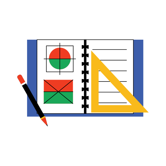 Math Study, Stationery, Notes, Education, Homework illustration