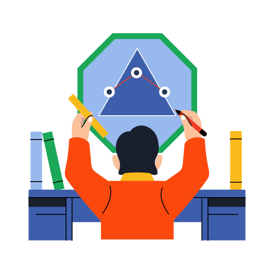 Measuring Angles, Calculating, Geometry, Solving, Diagram illustration