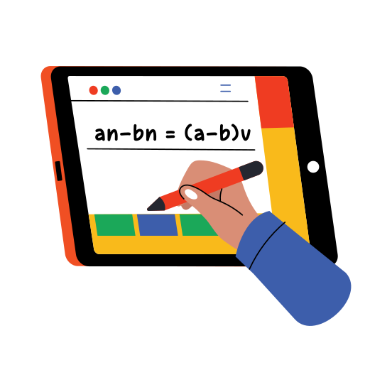 Solving Equation, Formula, Practising, Homework, Elearning illustration