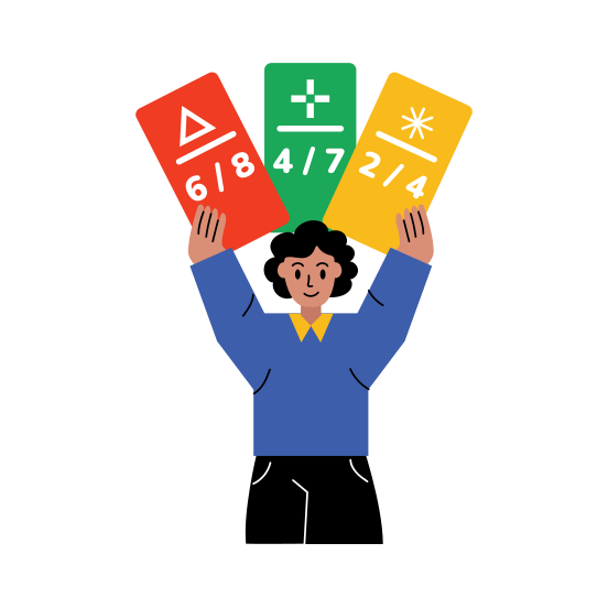 Student Flashcards, Pupil, Learning, Formulas, Maths illustration