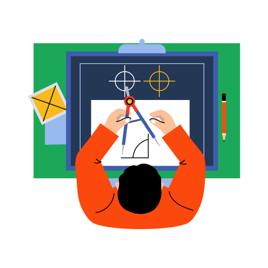 Student Measuring, Geometry, Diagram, Homework, Studying illustration