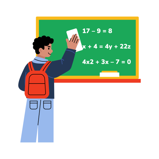 Student Wiping, Erasing, Cleaning, Lecture, Lesson illustration
