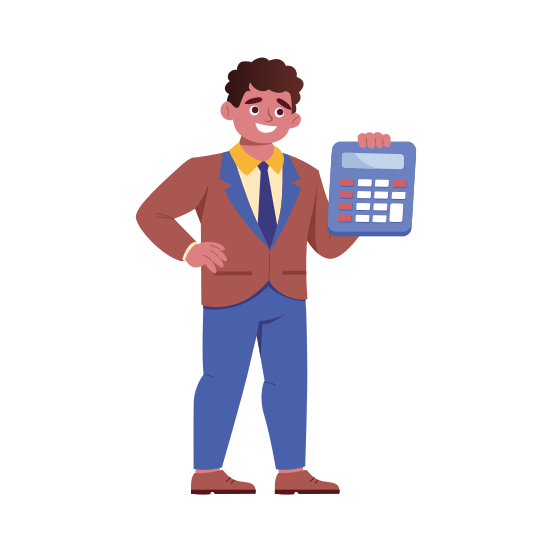 Accountant, Cashier, Bookkeeper, Character, Person illustration