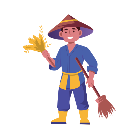 Agriculturist, Farmer, Horticulturist, Harvesting, Character illustration