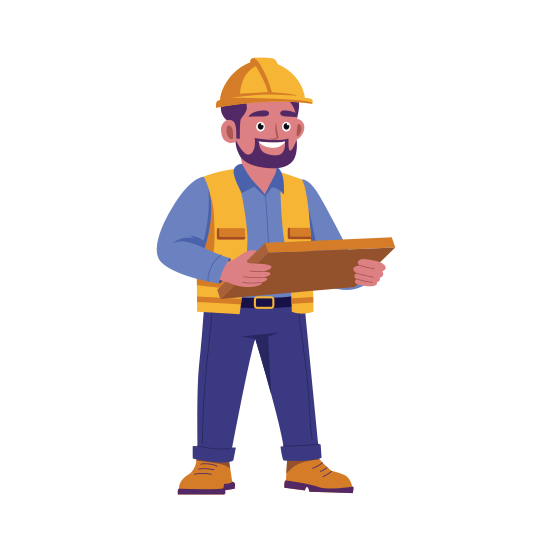 Architect, Engineer, Worker, Contractor, Professional illustration