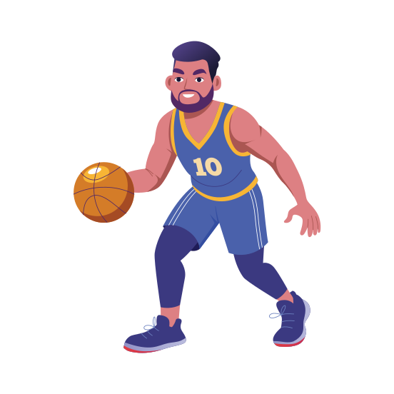 Basketball Player, Sportsman, Athlete, Sportsperson, Character, illustration