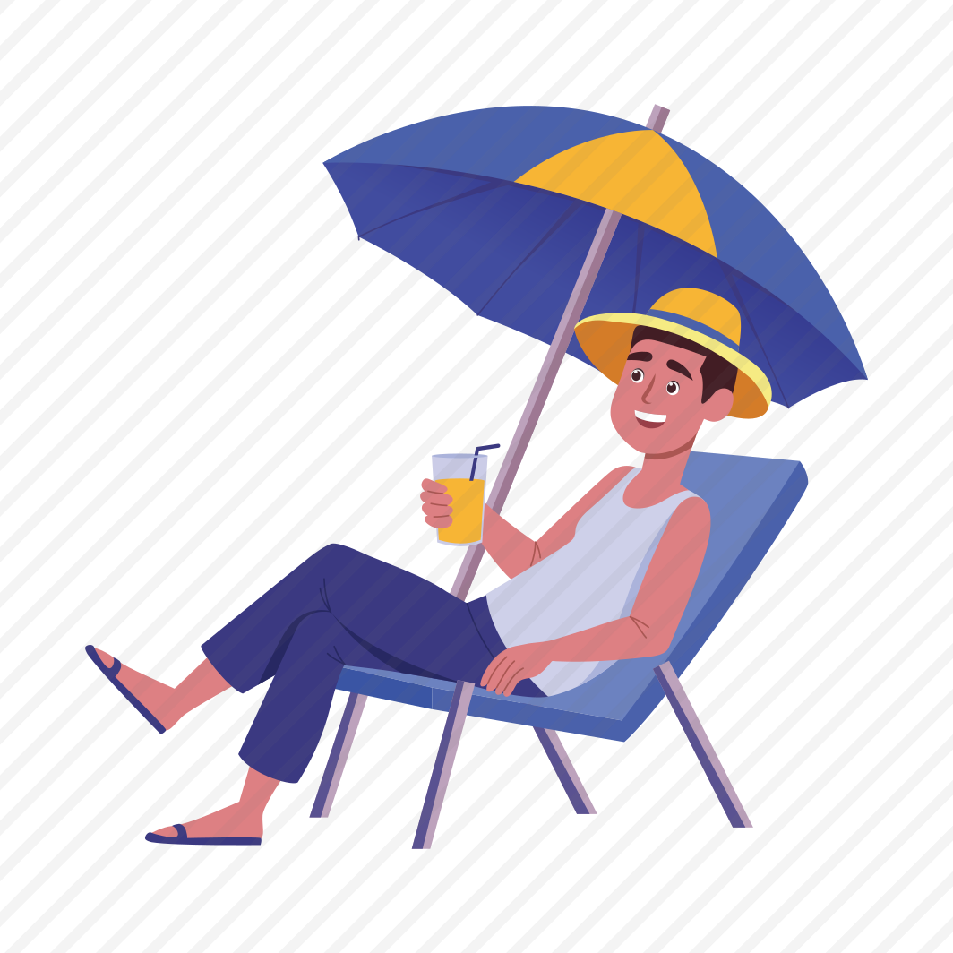 Beach Enjoy, Relaxing, Resting, Vacations, Character preview