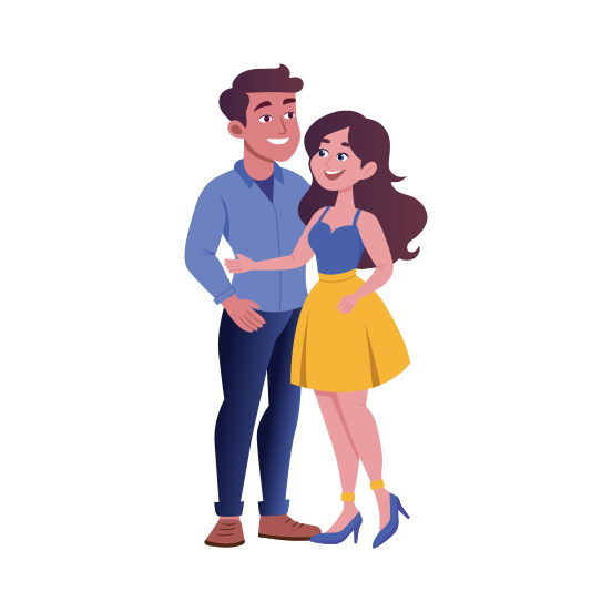 Couple Love, Spouses, Partners, Soulmates, Happy illustration