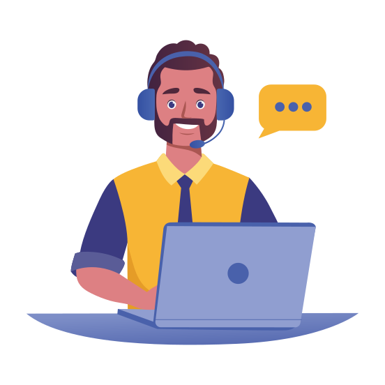 Customer Support, Representative, Help, Service, Character illustration