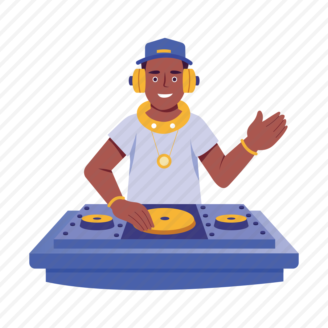 Dj, Music Mixer, Turntable, Character, Party Music preview