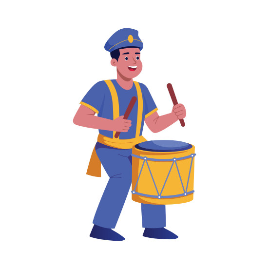 Drummer, Drumbeat, Musician, Music Band, Character illustration