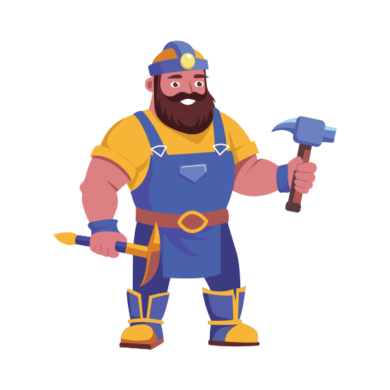 Dwarf Blacksmith, Farrier, Forgeman, Bladesmith, Character, illustration