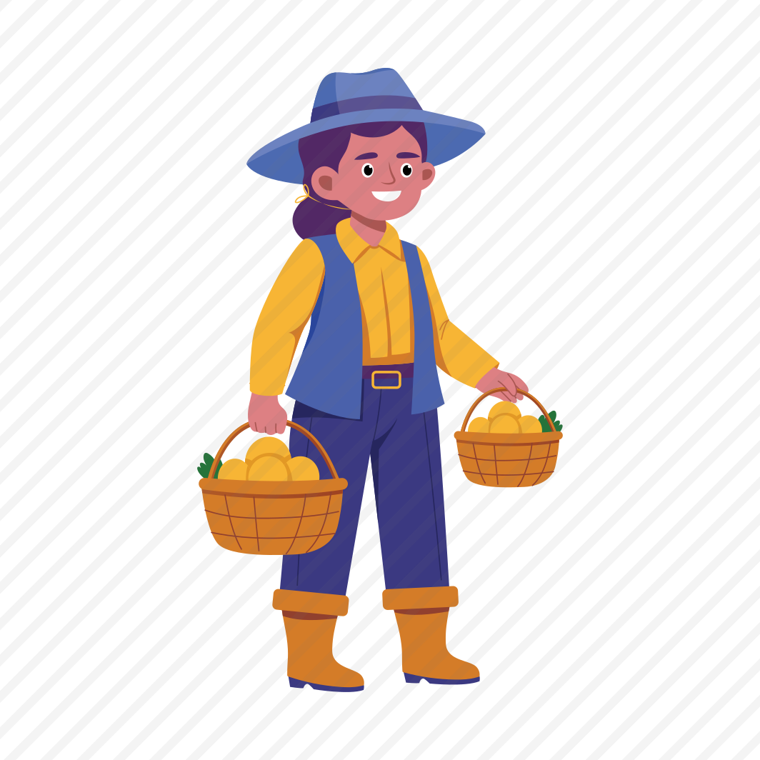 Farmer, Agriculturist, Horticulturist, Harvesting, Character preview
