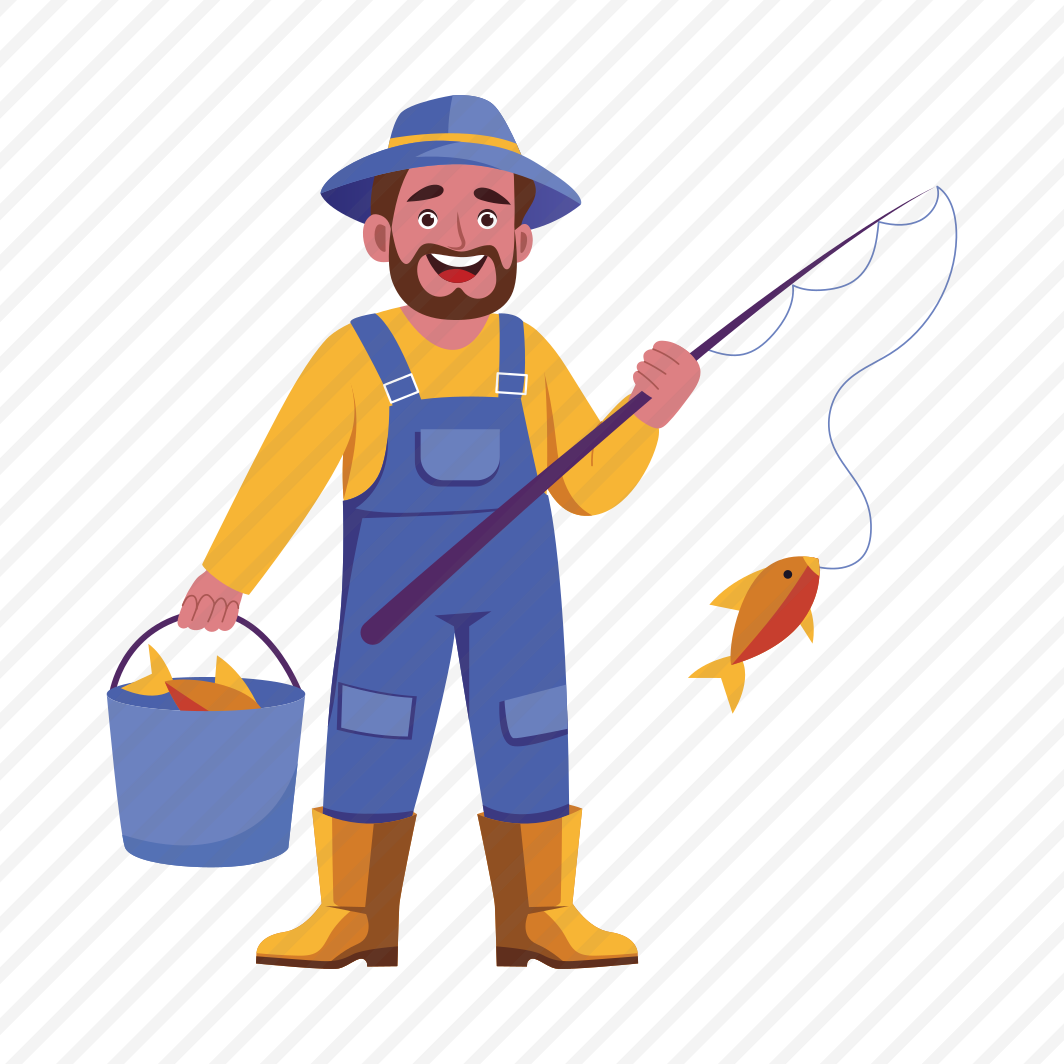 Fisherman, Angling, Fishing, Activity, Character preview