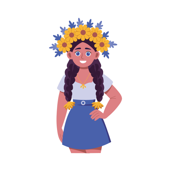 Flower Crown, Headdress, Headpiece, Floral, Girl illustration