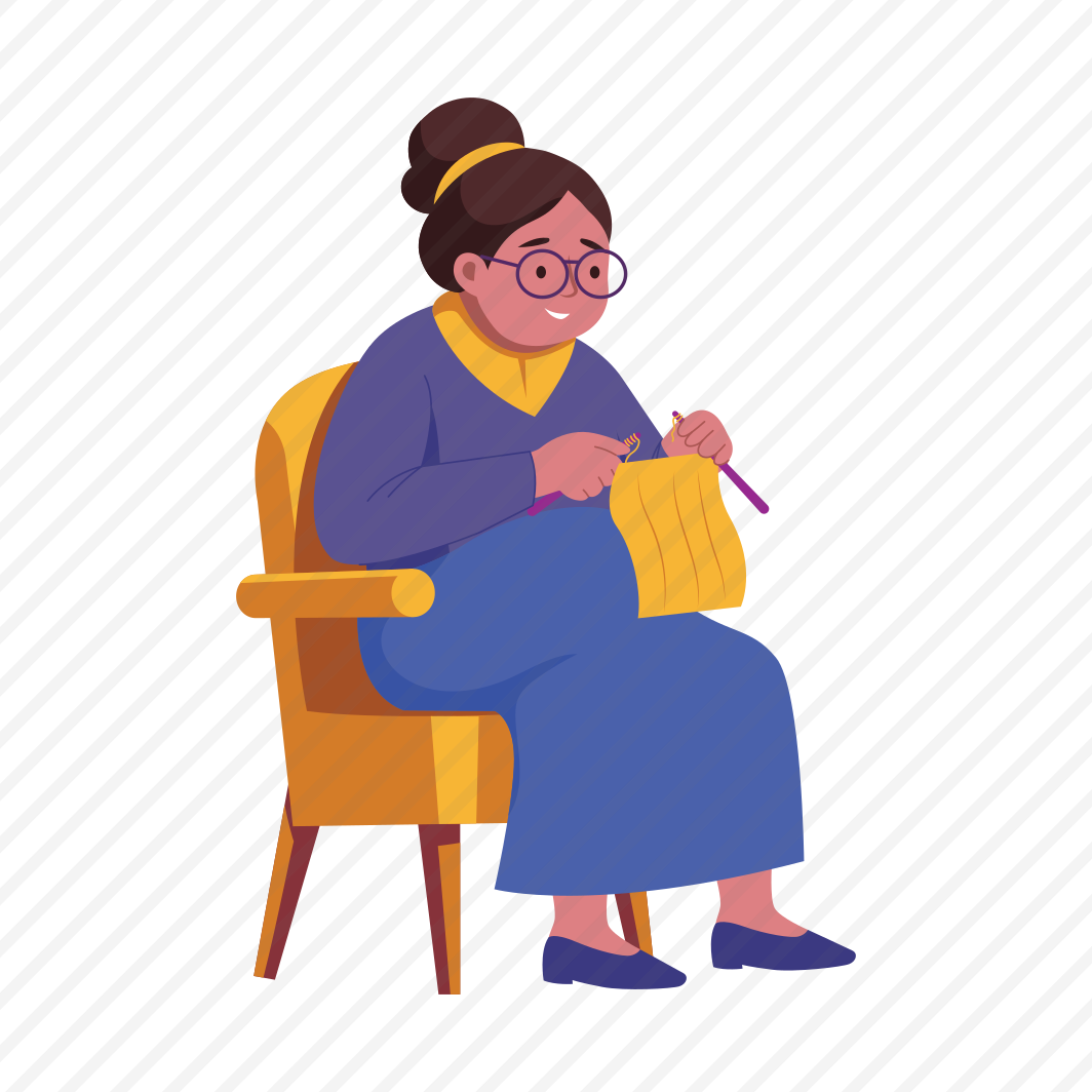 Grandma Knitting, Crocheting, Weaving, Needlework, Handcrafting, preview