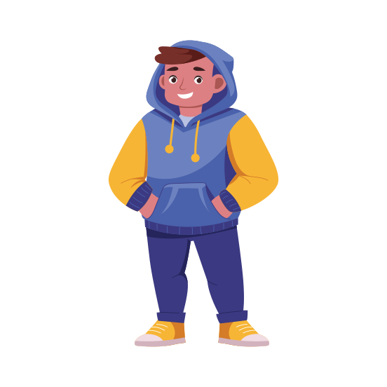 Hoodie Guy, Apparel, Clothing, Dress, Character illustration